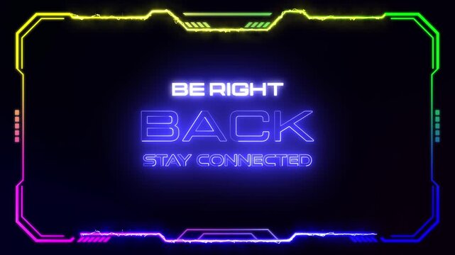 Be Right Back Stream Overlay Animation Loop Futuristic Gaming Background