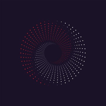 Half tone gradient circle. Round dotted frame, circles pattern border and abstract halftone graphic design vector 