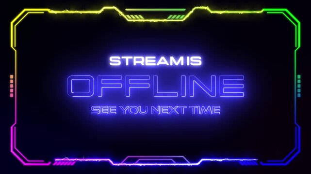 Stream Offline Overlay Animation Loop Futuristic Gaming Background