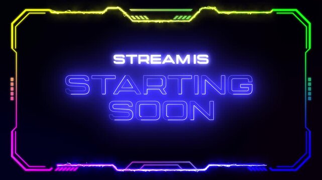 Stream Starting Soon Overlay Animation Loop Futuristic Gaming Background