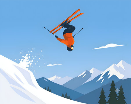 skier doing a backflip 