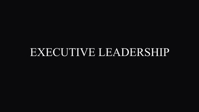 Executive Leadership and Industry Experts Text Typography Animation Footage