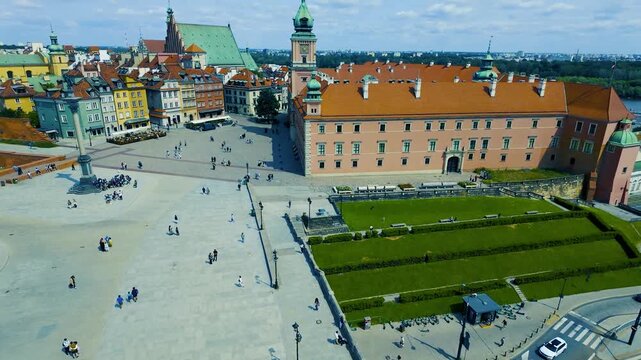 Veduta panoramica di Piazza Castello della Old Town di Varsavia ( Polonia, Europa )