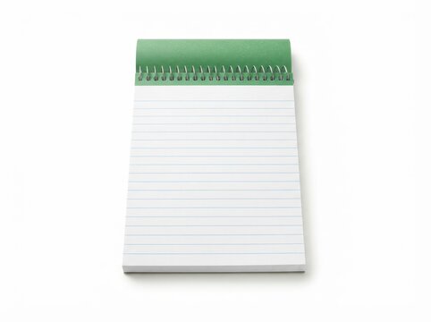 Blank Spiral Bound Steno Pad on White Background