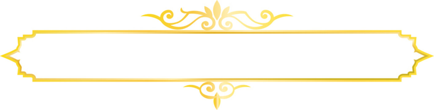 nametag ornament decorative text box frame title for wedding invitation and certificate award in gold outline