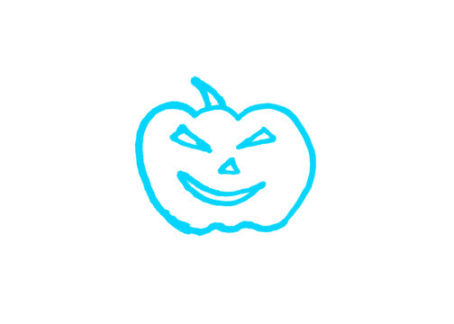 Spooky hand drawn halloween pumpkin jack o lantern with halloween illustration minimalist seasonal celebration isolated background vegetable handdrawn creature frightening