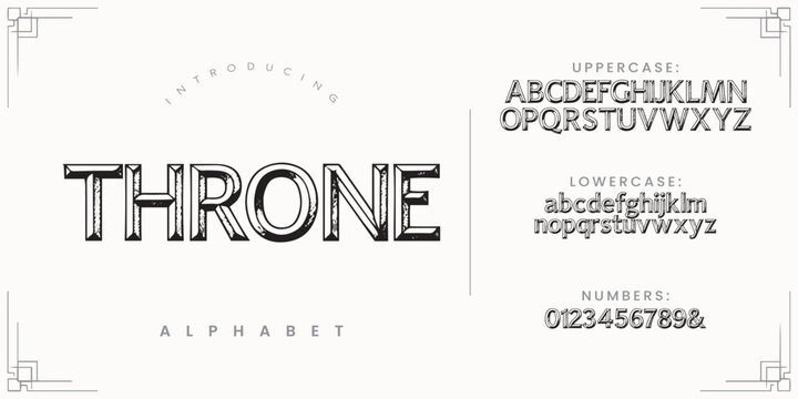 Throne 3d metallic font majestic display typeface with chiseled effect for grand titles