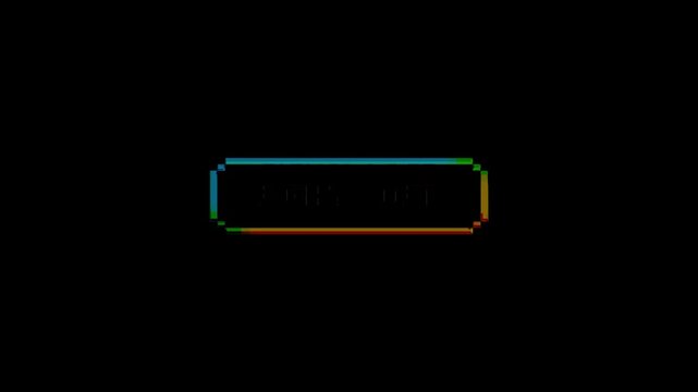 Abstract minimalist digital interface element with a vibrant rainbow-colored frame, presenting a retro aesthetic on a deep black background, perfect for modern graphic design