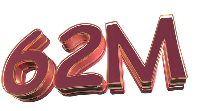 Red 3d number 62 million