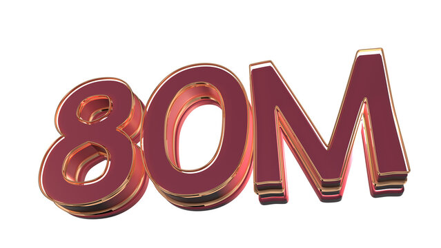 Red 3d number 80 million