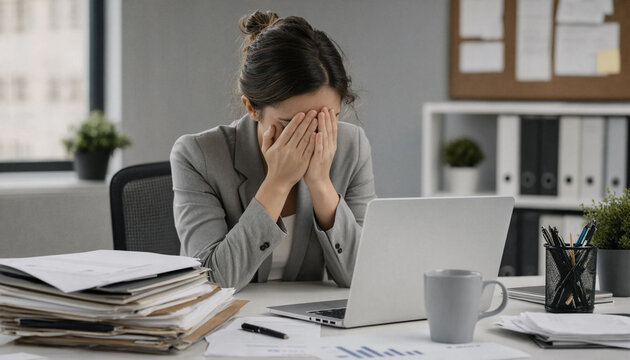 Workplace burnout moment