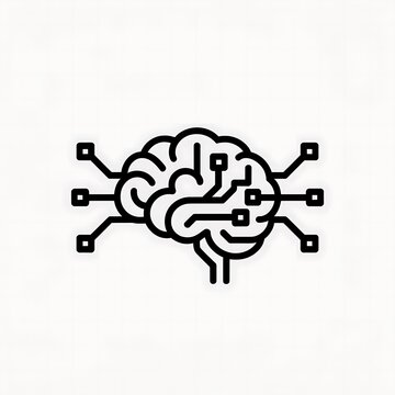 Modern brain connected to digital network circuit illustration design