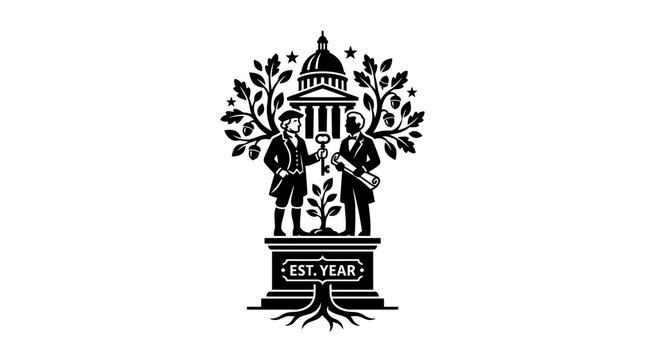 Historical Emblem: Founders, Capitol Building, Tree of Knowledge