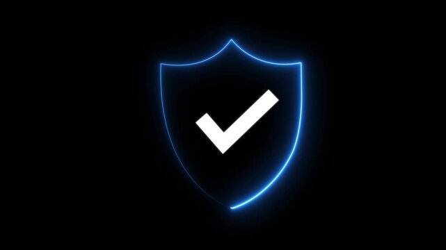 Trusted security icon in trendy flat style. Highest security symbol. of security check mark concept with Padlock, Secure Authentication 4K Motion Graphic.