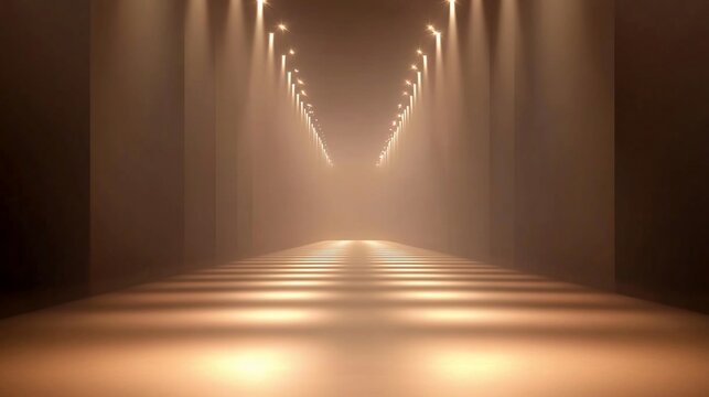 Runway lights fog stage show presentation