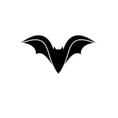 Naklejka premium Black Bat Silhouette Icon Isolated on White Background