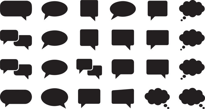 Speech Bubble Comment Icon Vector Set