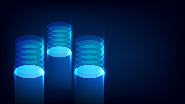 database server cloud computing digital storage abstract blue futuristic vector technology background