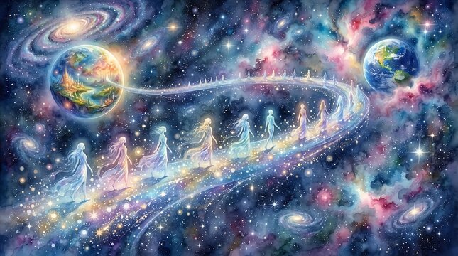 Cosmic bridge connecting planets