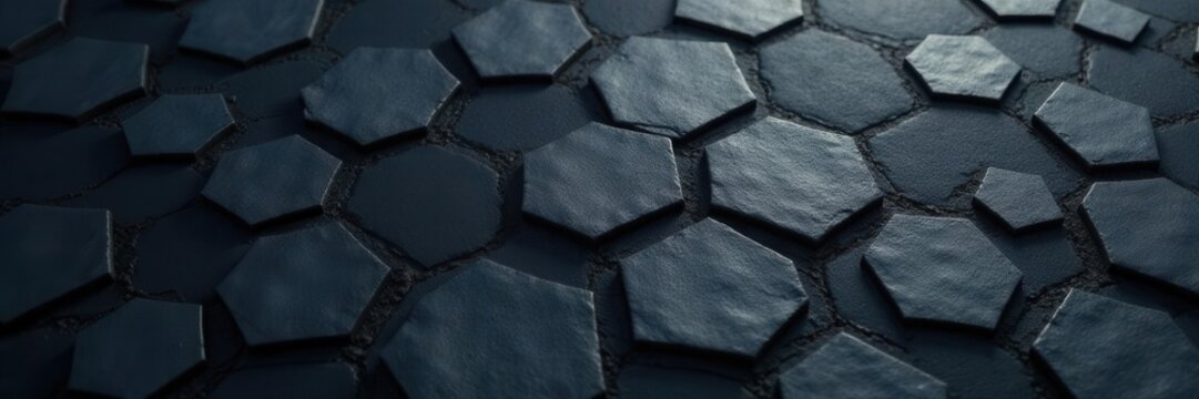 Dark grey honeycomb, textured hexagonal backdrop, pattern, elegant, industrial
