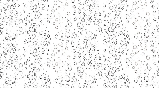 Minimalist seamless pattern of water droplets, hand drawn sketch style liquid texture for clean modern design projects