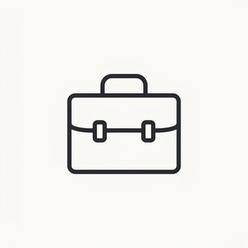 Simple flat outline icon of a business briefcase for professional