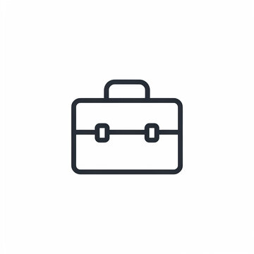 Minimalist flat outline icon of a professional business briefcase
