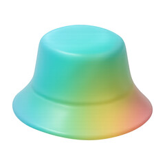 Fototapeta premium PNG Colorful gradient bucket hat design.