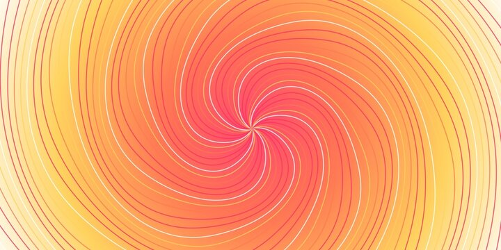 Hypnotic spiral pattern with radiating lines in warm orange red and yellow gradients.