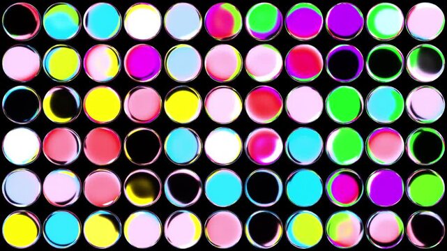 Animated Iridescent Candy Pop Circles Loop with Transparent Background