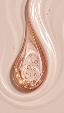 Serene cosmetic background layouts revealing a luxury premium oil droplet on premium cream background