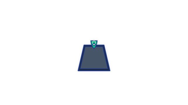 Minimalist digital lock icon representing cybersecurity safety features on a clean white background in this smooth animated motion loop clip