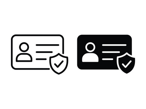 Secure ID Card Shield Icon