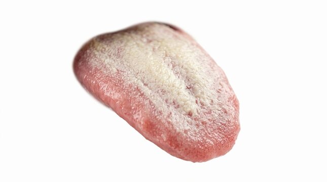 Human tongue with thick white coating or thrush