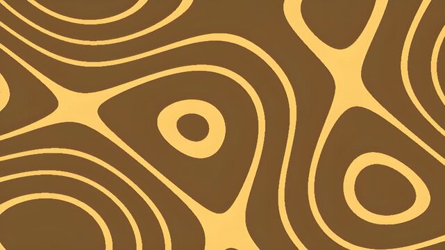 Abstract brown and yellow geometric pattern with organic shapes