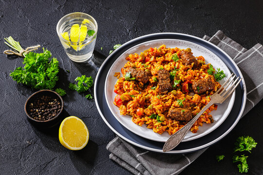 Balkan Rice Pilaf with Savory Minced Sausages