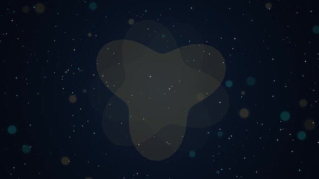 Abstract pulsing organic shape with glowing particles in dark space, animated nebula, digital backdrop for cosmic themes