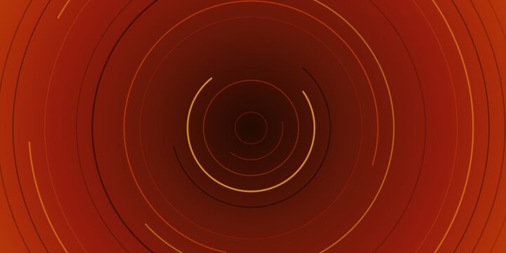 Red and orange concentric circles with rotating lines on a warm abstract background.