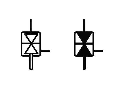 Thyristor Scr Electronic Component Schematic Symbol Icon