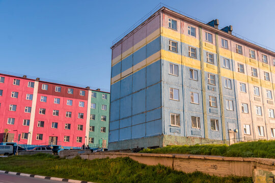 Residential architecture of Russian north, Chukotka Autonomous region of Russia.

