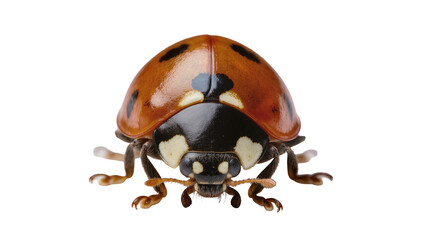 Orange ladybug with black spots, isolated on transparent background © Iura