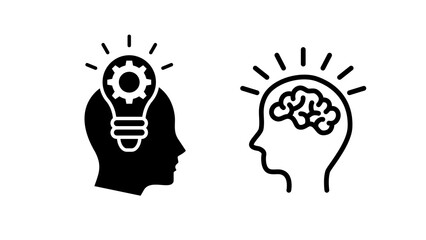 Minimal thinking icon isolated on transparent background. Modern PNG symbol for ideas, brainstorming, problem solving, UI, apps, websites and creative graphic design projects. © Yuri