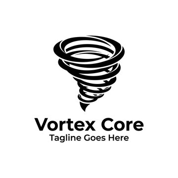 Stylized spiral funnel icon for power, weather, or core energy branding and engineering concepts.