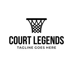 Classic basketball rim graphic for sports teams, tournaments, or athletic branding. © canteen