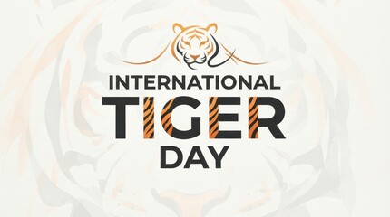 Fototapeta premium International tiger day logo with tiger silhouette