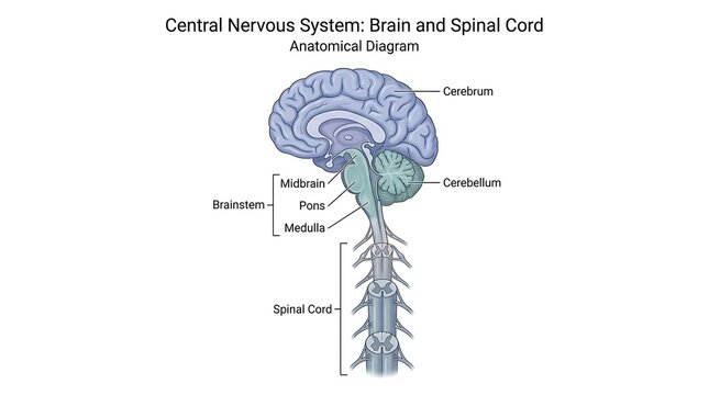 Human nervous system diagram brain and spinal cord anatomy explanation