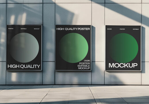 Modern Poster Mockup Display PSD