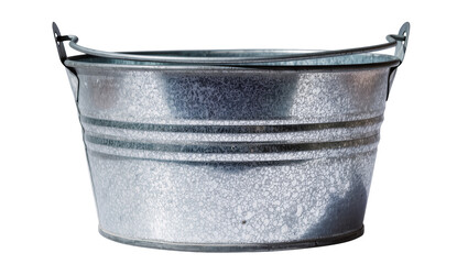 Galvanized metal bucket with wire handle, isolated on transparent background © Veaceslav