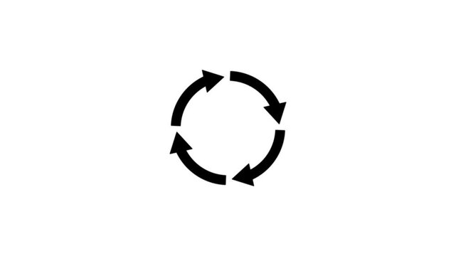 Three rotating arrow circle animation Circular Arrow Loop Animation.arrow animated circle loading icon.
