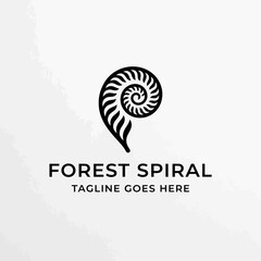 Naklejka premium Minimalist curly fern frond representing organic growth, health, and nature's geometry.